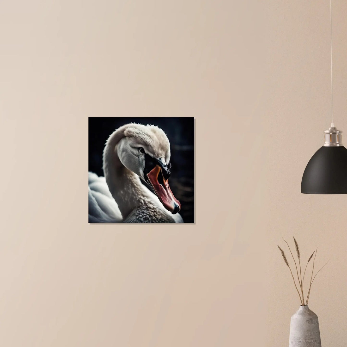 Moderner Forex-Druck - Schwan - Foto Stil, KI-Kunst RolConArt