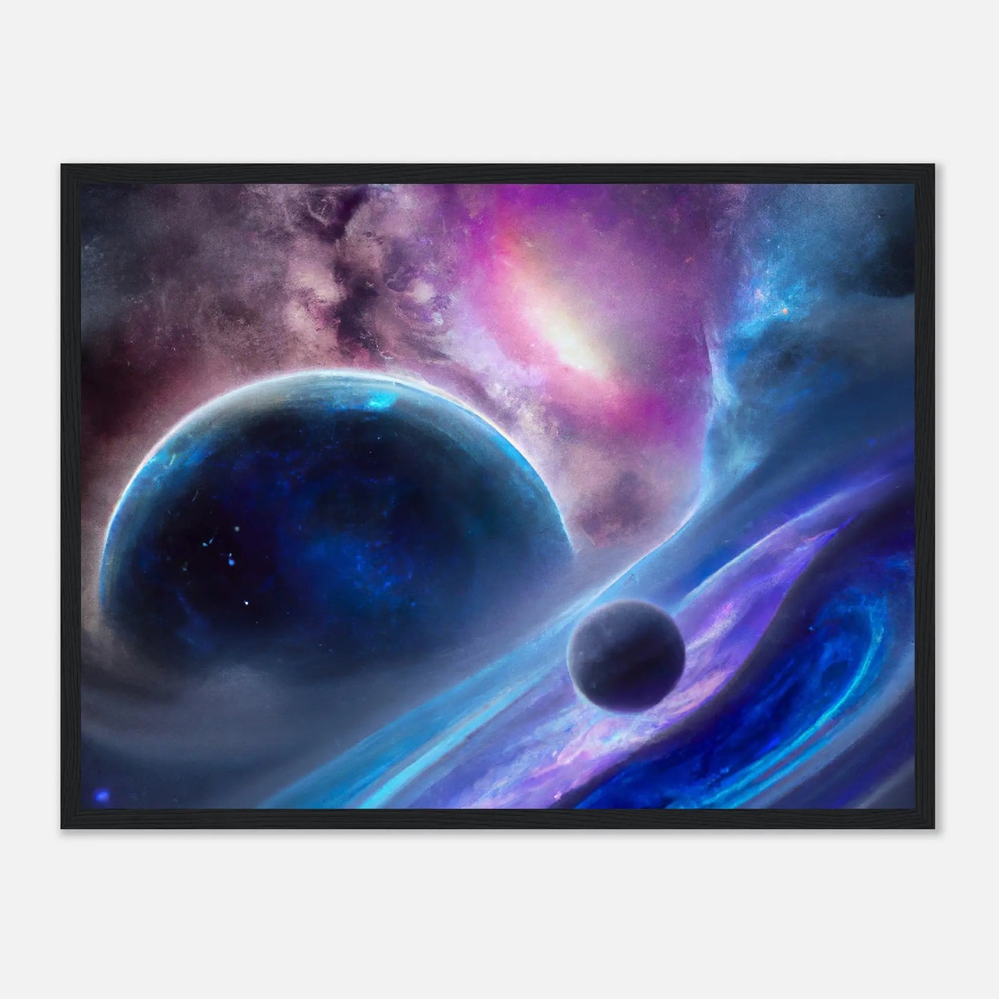 Gerahmtes Premium-Poster - Planet, Weltraum - Digitaler Stil, KI-Kunst - RolConArt, Sci-Fi, 45x60-cm-18x24-Schwarz