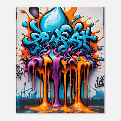 Leinwandbild - 3D Graffiti - Splash Art Stil, KI-Kunst - RolConArt, Splash Art, 50x60-cm-20x24