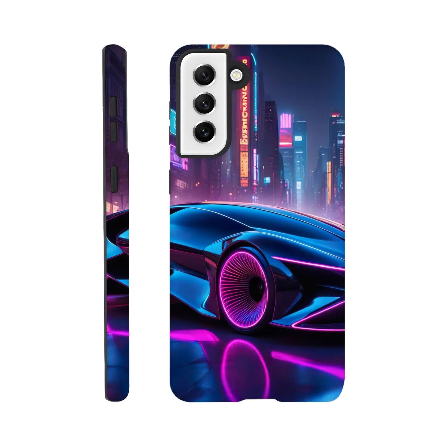 Smartphone-Hülle "Hart" - Futuristisches Auto - Neon Stil, KI-Kunst RolConArt, Neon, Galaxy-S21-Plus