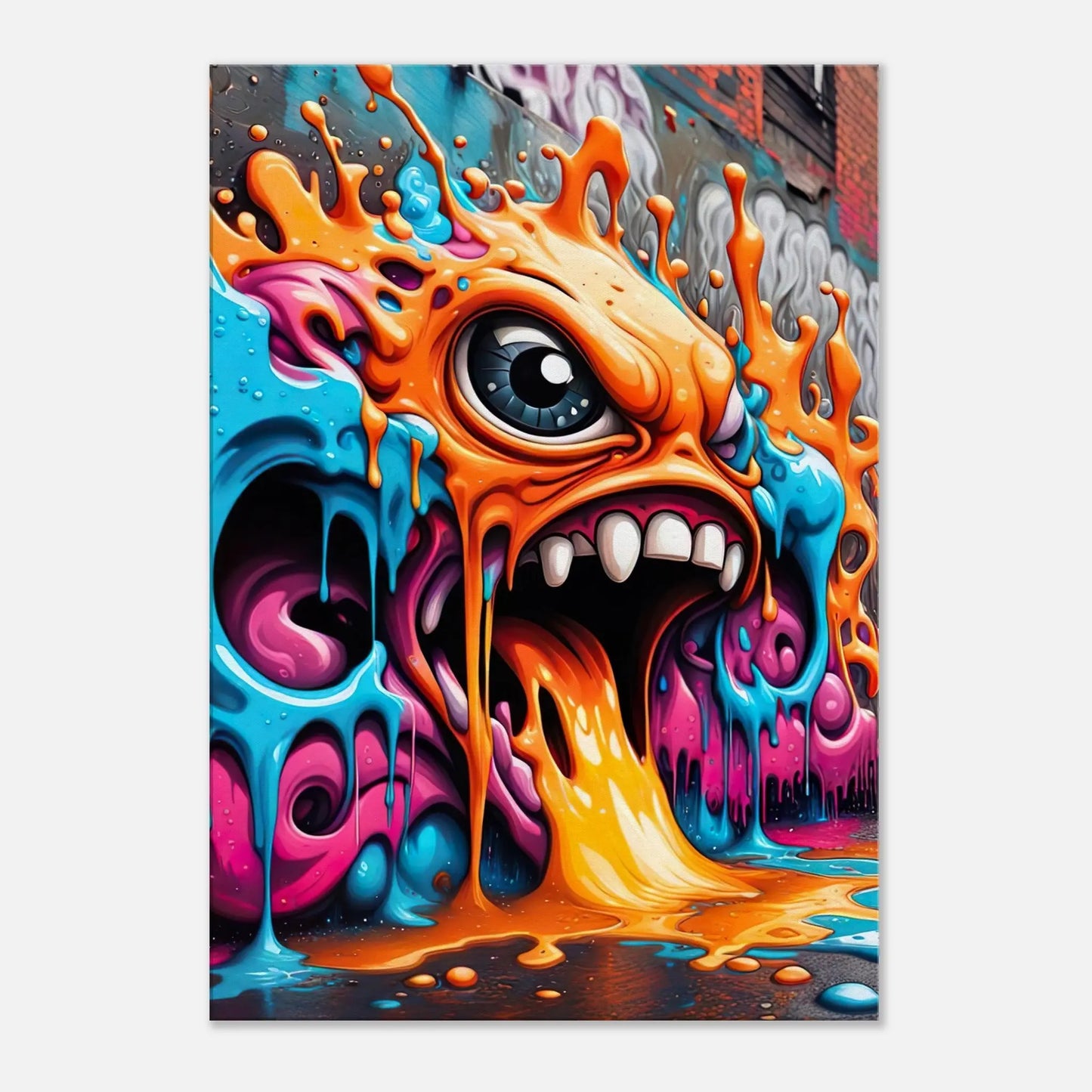 Leinwandbild - 3D Graffiti - Splash Art Stil, KI-Kunst - RolConArt, Splash Art, 70x100-cm-28x40