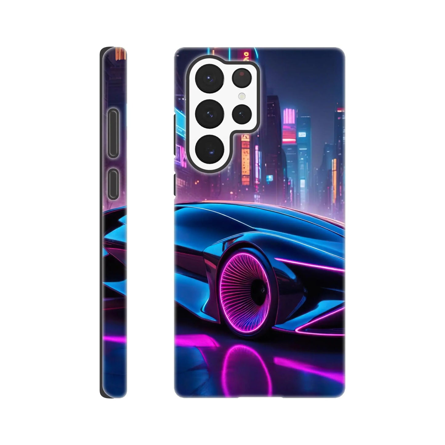 Smartphone-Hülle "Hart" - Futuristisches Auto - Neon Stil, KI-Kunst RolConArt, Neon, Galaxy-S22-Ultra