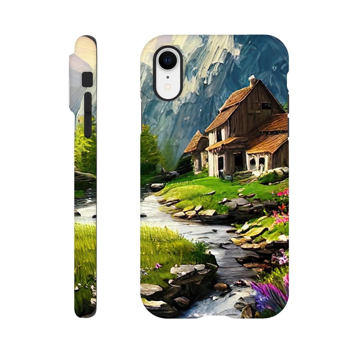 Smartphone-Hülle "Hart" - Berglandschaft - Malerischer Stil, KI-Kunst RolConArt, Landschaften, iPhone-XR