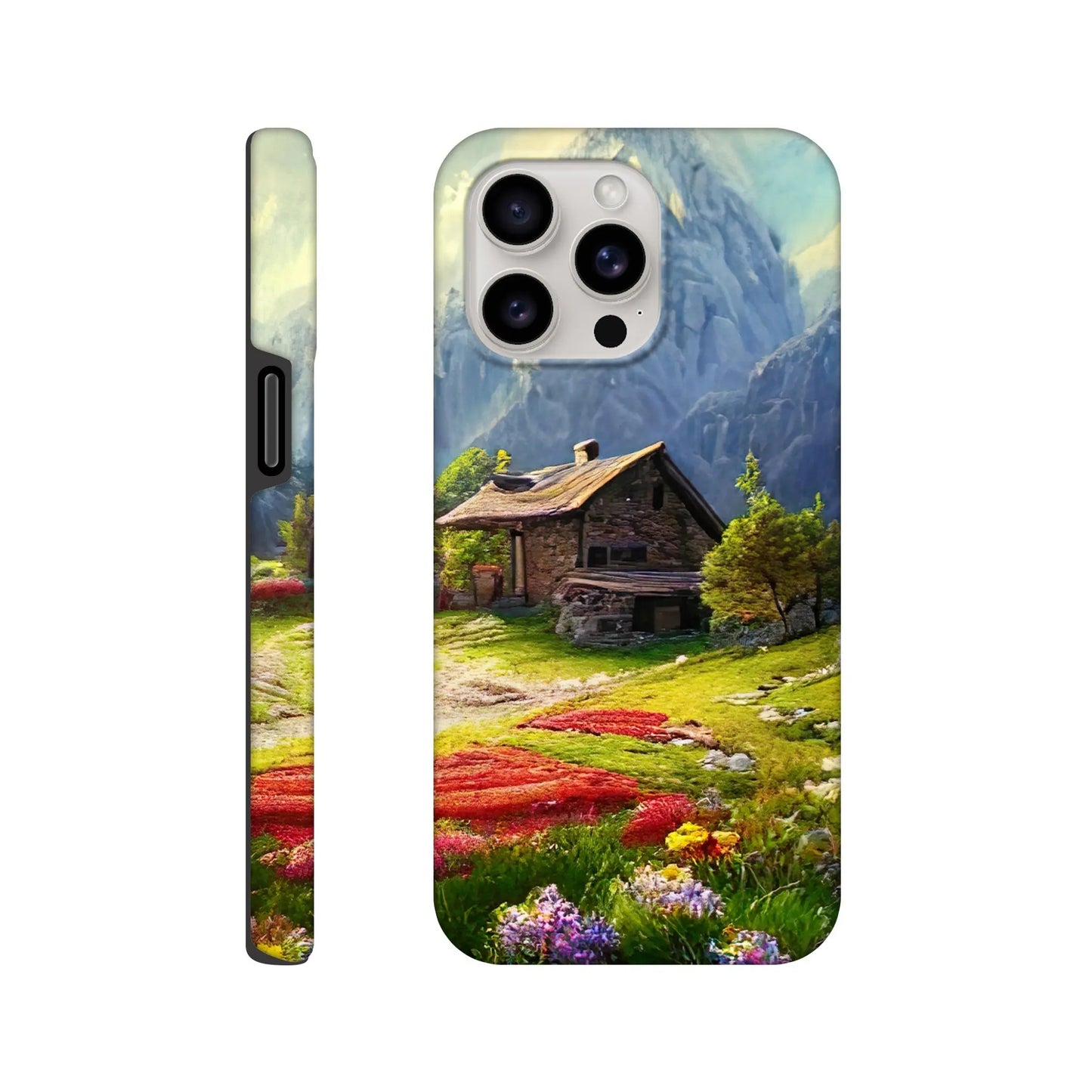 Smartphone-Hülle "Hart" - Berglandschaft - Malerischer Stil, KI-Kunst RolConArt, Landschaften, iPhone-15-Pro-Max