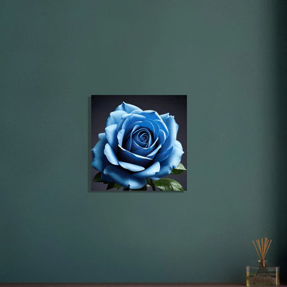 Aluminiumdruck - Blaue Rose - Foto Stil, KI-Kunst - RolConArt, Pflanzen, 50x50-cm-20x20