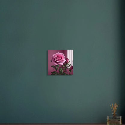 Aluminiumdruck - Rosa Rosen - Foto Stil, KI-Kunst - RolConArt, Pflanzen, 30x30-cm-12x12