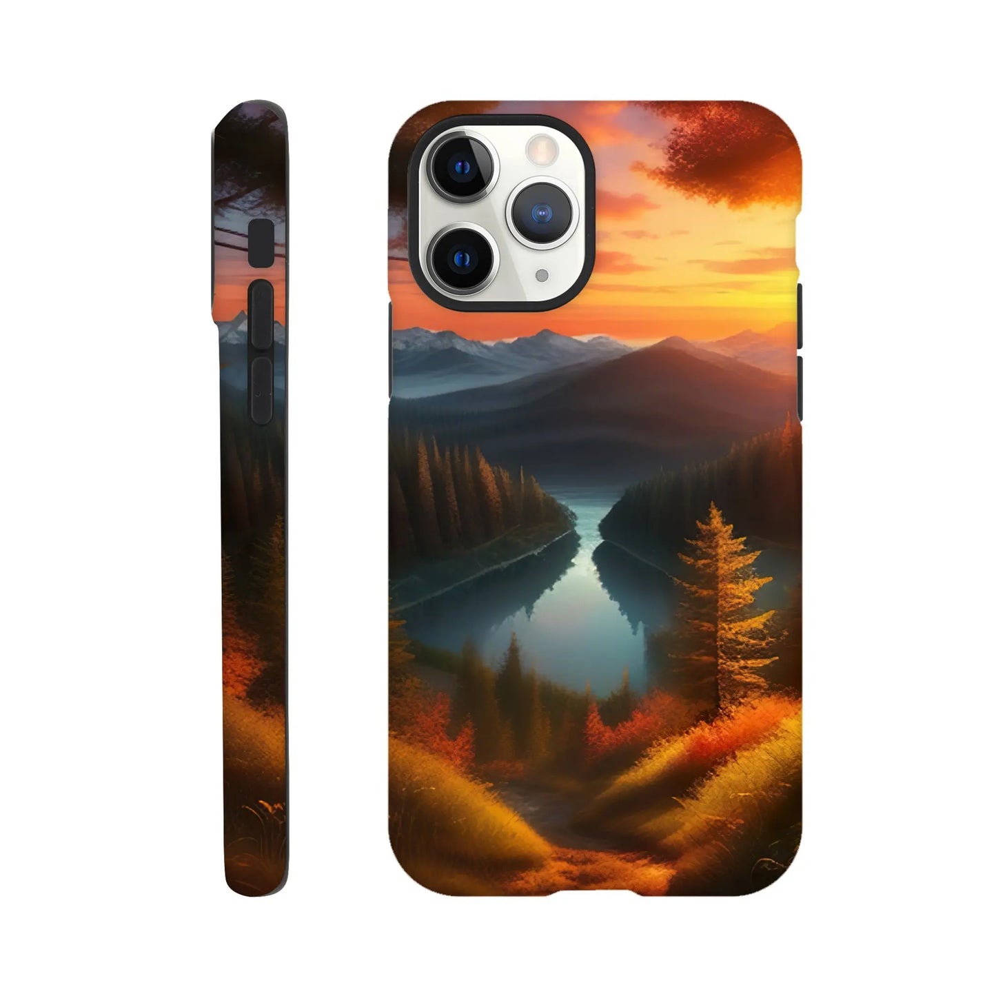 Smartphone-Hülle "Hart" - Bergpanorama - Digitaler Stil, KI-Kunst RolConArt, Landschaften, iPhone-11-Pro