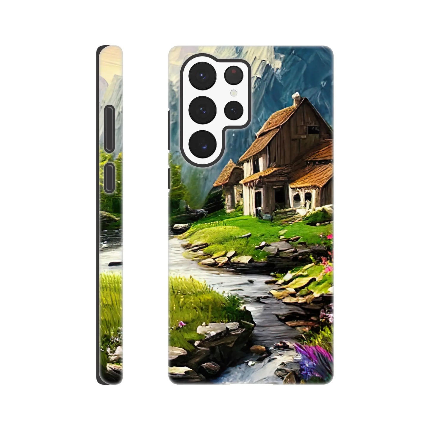 Smartphone-Hülle "Hart" - Berglandschaft - Malerischer Stil, KI-Kunst RolConArt, Landschaften, Galaxy-S22-Ultra
