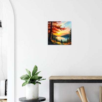 Moderner Forex-Druck - Landschaft mit See - Malerischer Stil, KI-Kunst - RolConArt, Landschaften, 40x40-cm-16x16-Weiß