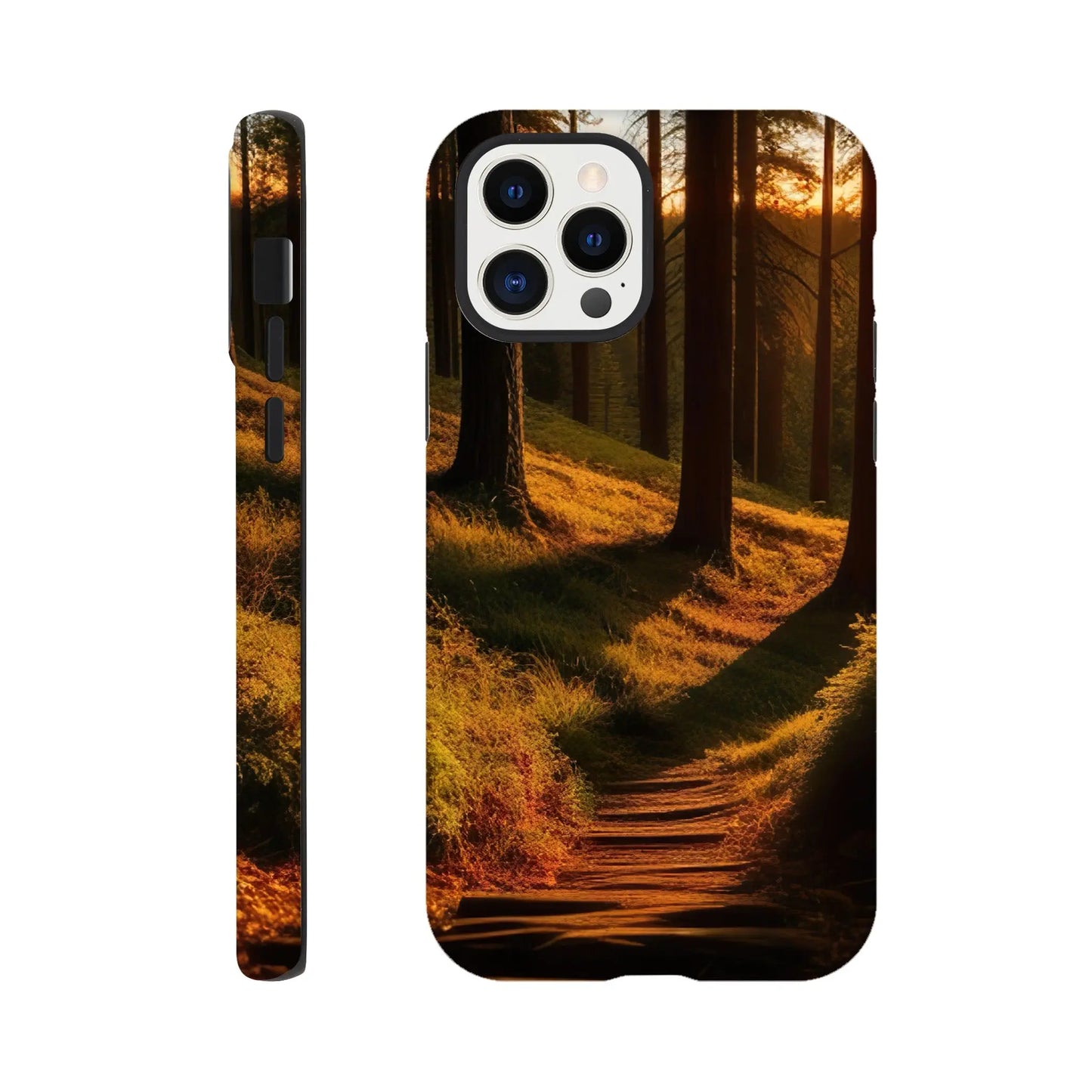 Smartphone-Hülle "Hart" - Waldlandschaft - Foto Stil, KI-Kunst RolConArt, Landschaften, iPhone-12-Pro