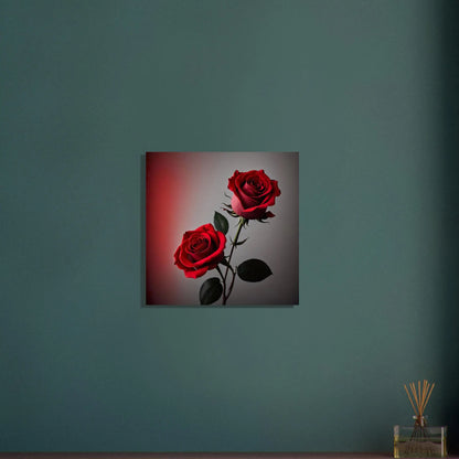 Aluminiumdruck - Rote Rosen - Foto Stil, KI-Kunst - RolConArt, Pflanzen, 50x50-cm-20x20