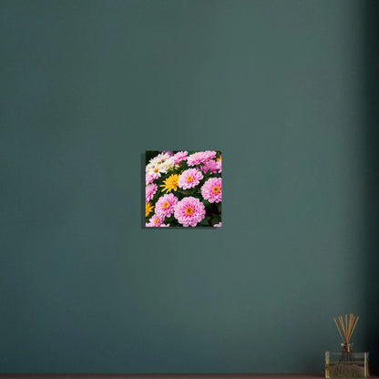 Aluminiumdruck - Dahlien Blumen - Foto Stil, KI-Kunst - RolConArt, Pflanzen, 30x30-cm-12x12