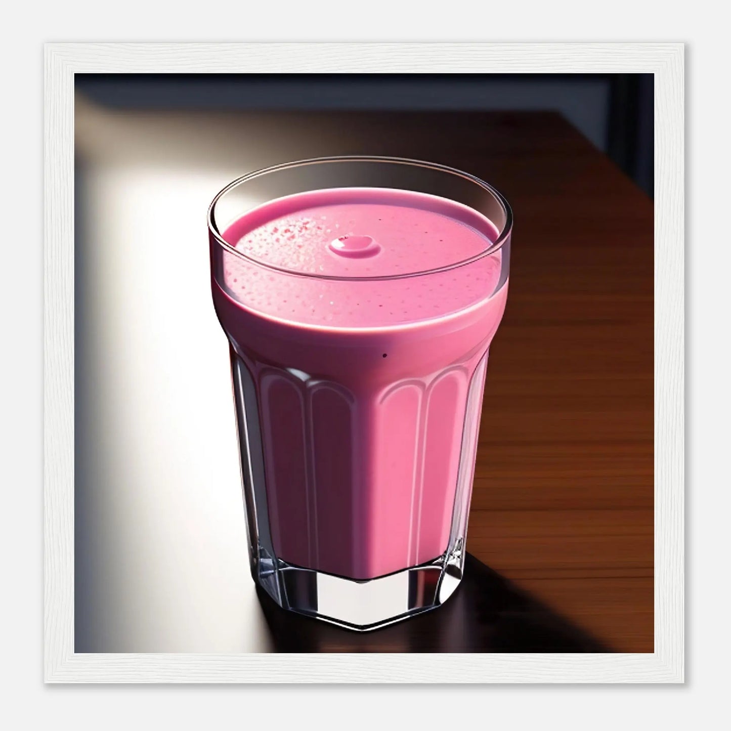 Gerahmtes Premium-Poster - Smoothie im Glas - Foto Stil, KI-Kunst - RolConArt, Kreative Vielfalt, 30x30-cm-12x12-Weißer-Rahmen