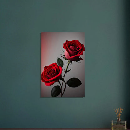 Aluminiumdruck - Rote Rosen - Foto Stil, KI-Kunst - RolConArt, Pflanzen, 50x75-cm-20x30