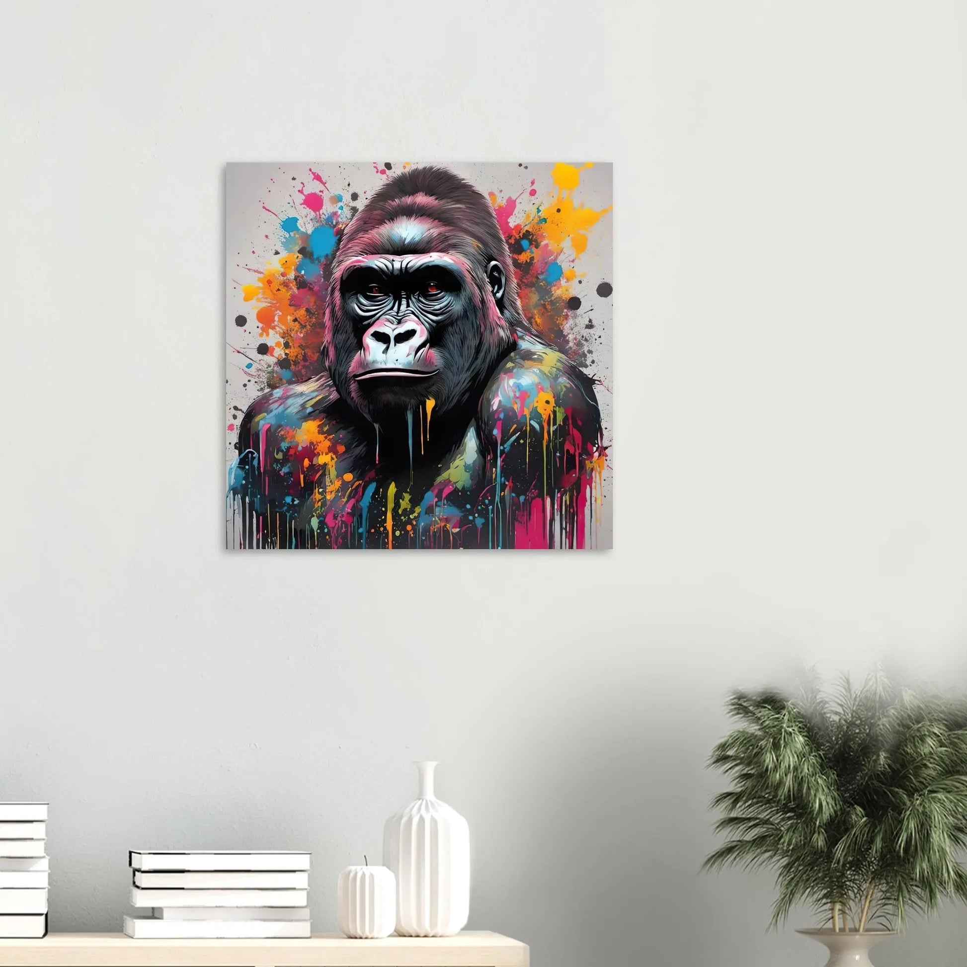 Aluminiumdruck - Gorilla - Splash Art Stil, KI-Kunst RolConArt