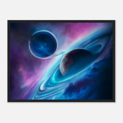 Gerahmtes Premium-Poster - Planet, Weltraum - Digitaler Stil, KI-Kunst - RolConArt, Sci-Fi, 45x60-cm-18x24-Schwarz