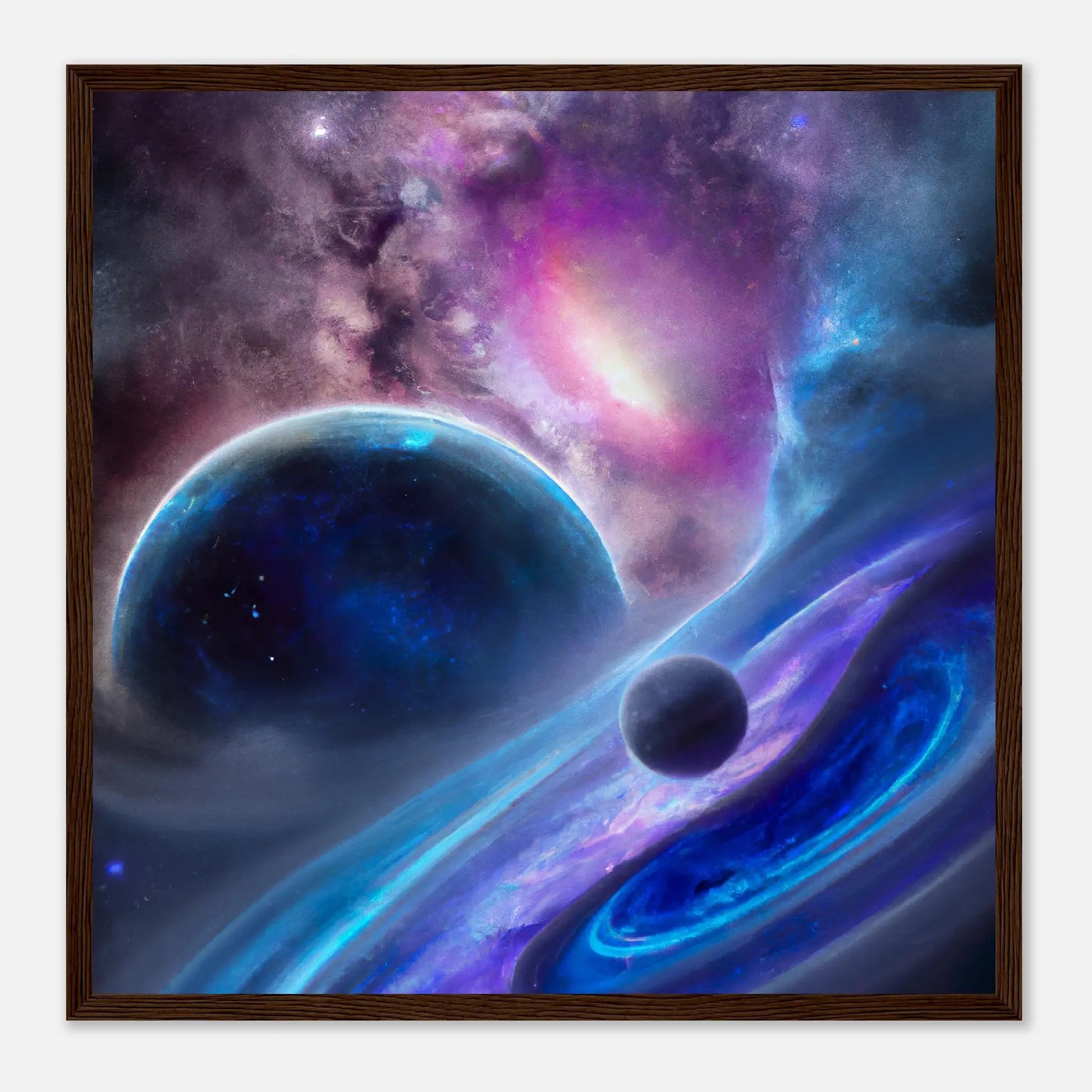 Gerahmtes Premium-Poster - Planet, Weltraum - Digitaler Stil, KI-Kunst - RolConArt, Sci-Fi, 