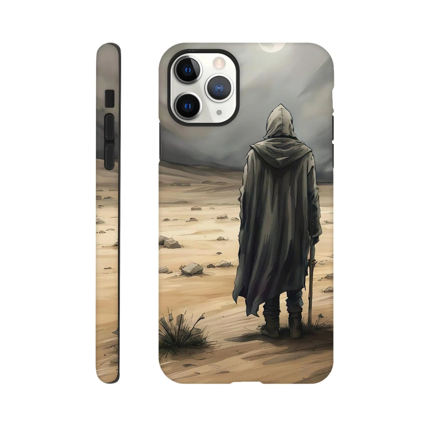 Smartphone-Hülle "Hart" - Wüstenwanderer - Malerischer Stil, KI-Kunst RolConArt, Malerischer Stil - Porträts, iPhone-11-Pro-Max