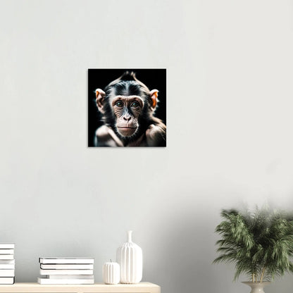 Aluminiumdruck - Schimpanse - Foto Stil, KI-Kunst RolConArt