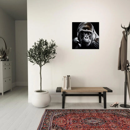 Moderner Forex-Druck - Gorilla - Foto Stil, KI-Kunst RolConArt