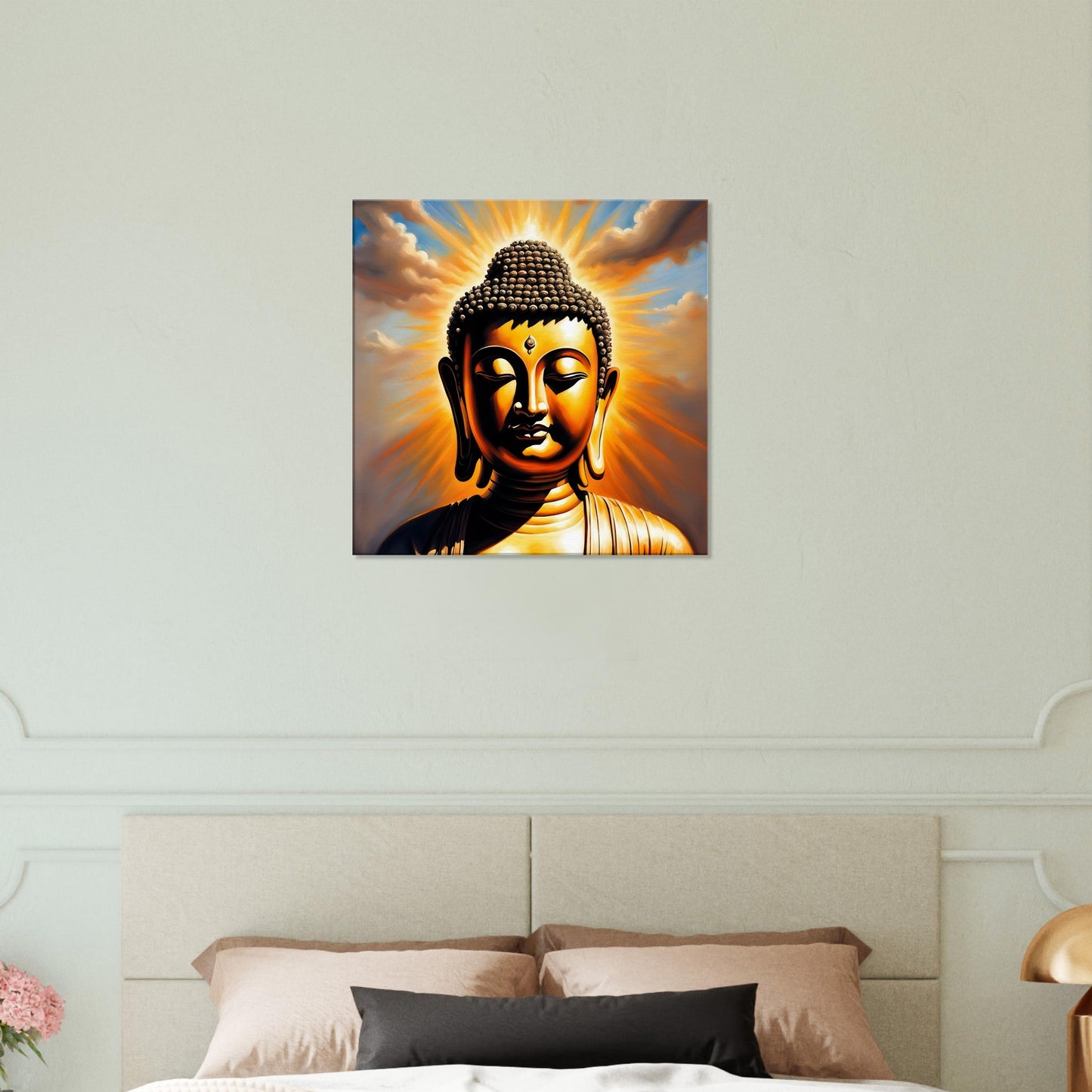 Leinwandbild - Buddha - Malerischer Stil, KI-Kunst - RolConArt, Spirituelle Vielfalt, 