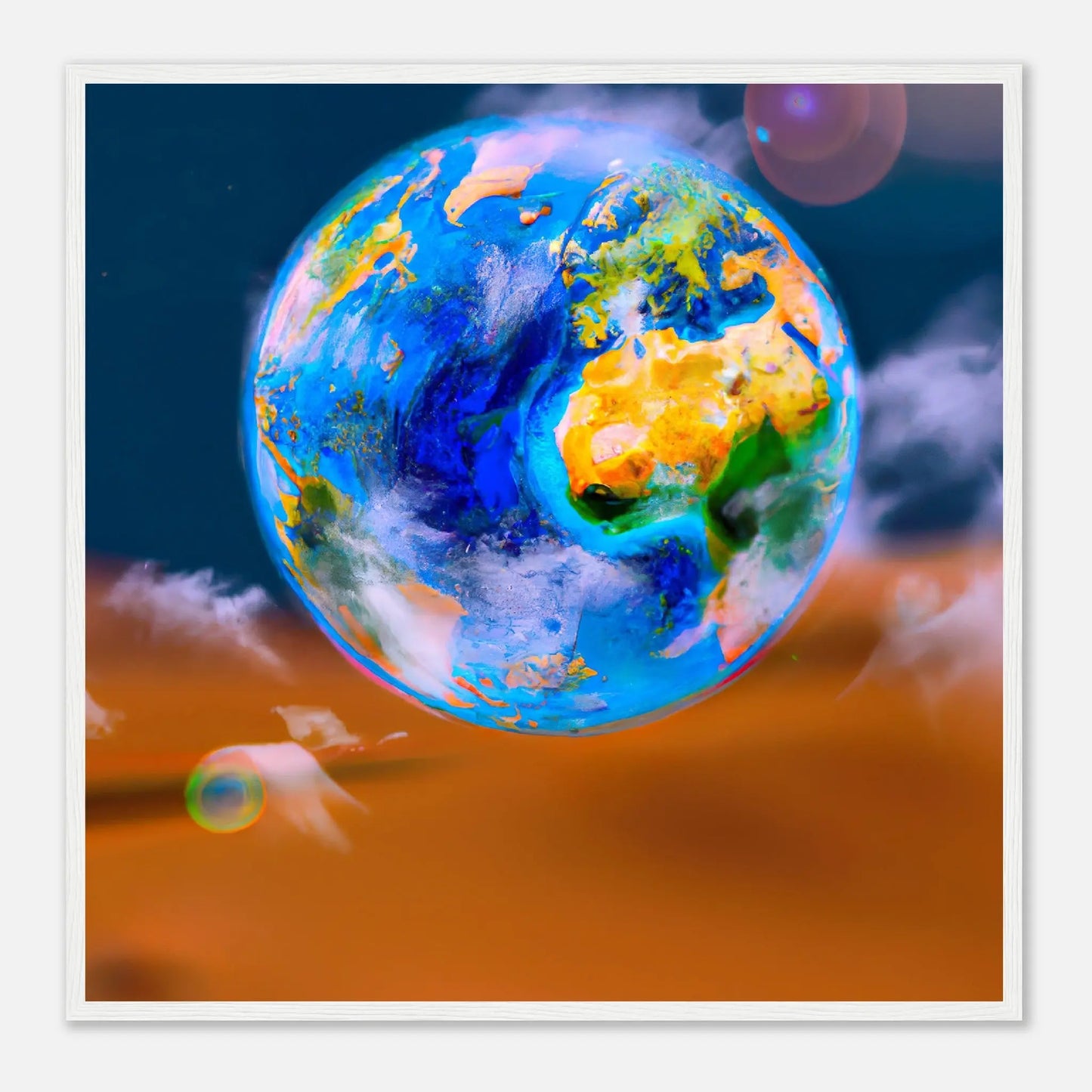 Gerahmtes Premium-Poster - Planet - Digitaler Stil, KI-Kunst - RolConArt, Sci-Fi, 70x70-cm-28x28-Weiß