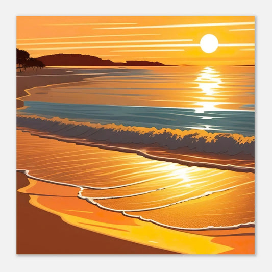 Moderner Forex-Druck - Abendsonne am Meer - Digitaler Stil, KI-Kunst - RolConArt, Landschaften, 