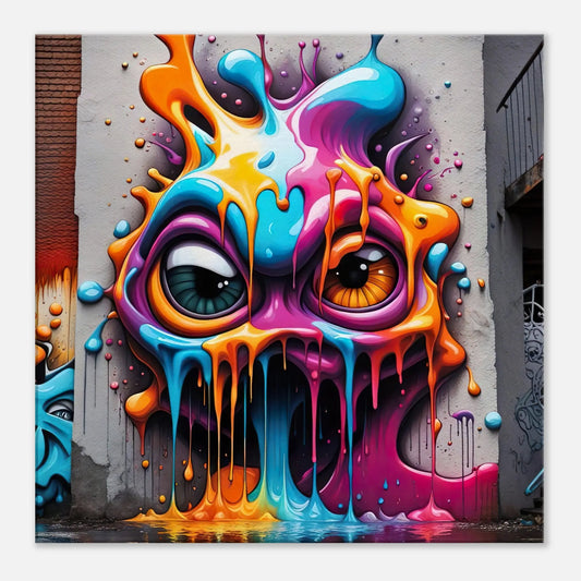 Leinwandbild - 3D Graffiti - Splash Art Stil, KI-Kunst - RolConArt, Splash Art, 60x60-cm-24x24