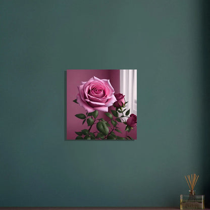 Aluminiumdruck - Rosa Rosen - Foto Stil, KI-Kunst - RolConArt, Pflanzen, 50x50-cm-20x20