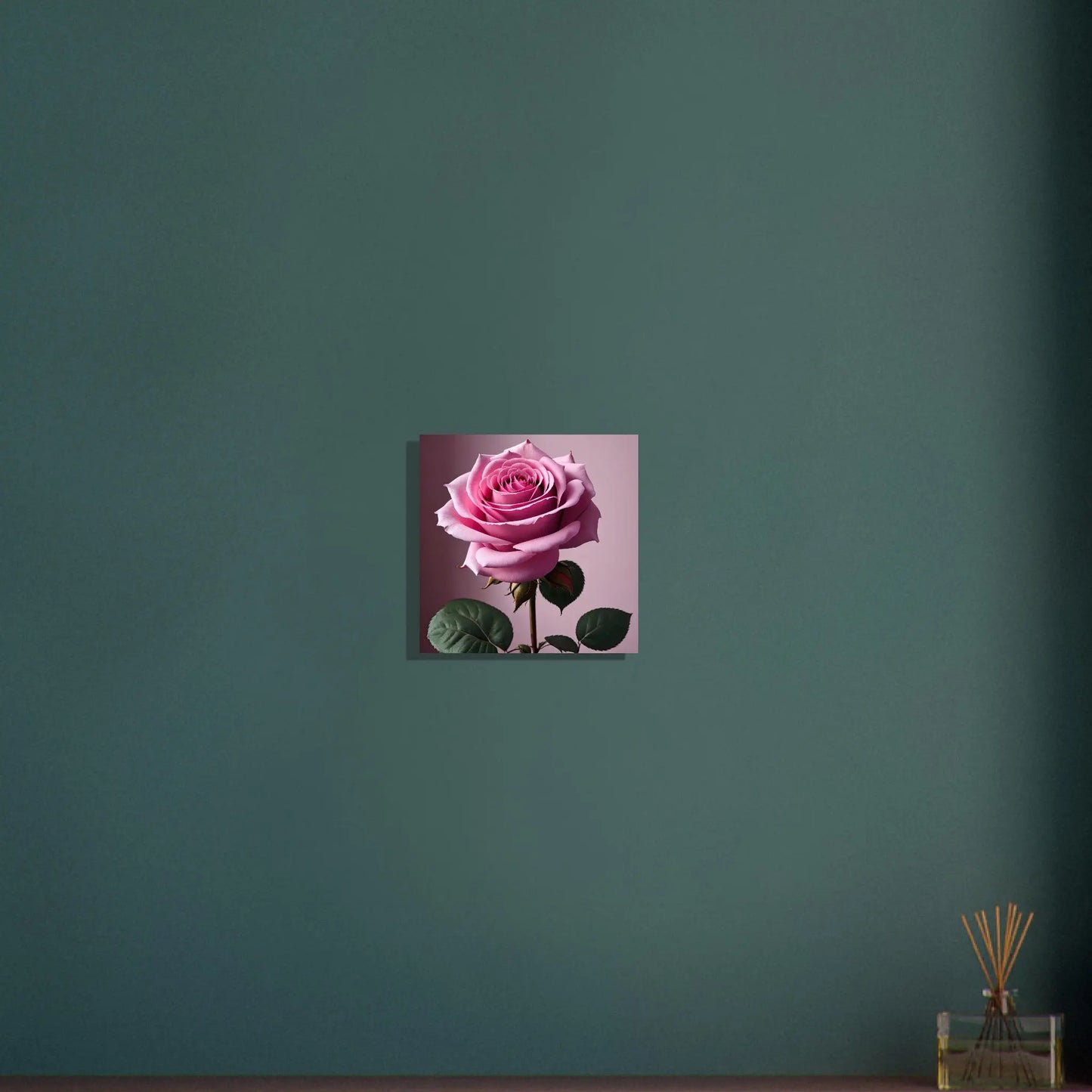 Aluminiumdruck - Rosa Rose - Foto Stil, KI-Kunst - RolConArt, Pflanzen, 30x30-cm-12x12