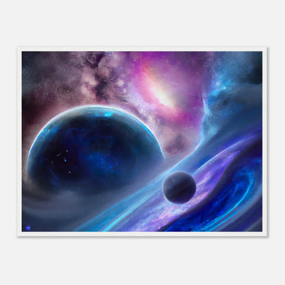 Gerahmtes Premium-Poster - Planet, Weltraum - Digitaler Stil, KI-Kunst - RolConArt, Sci-Fi, 60x80-cm-24x32-Weiß