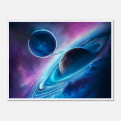 Gerahmtes Premium-Poster - Planet, Weltraum - Digitaler Stil, KI-Kunst - RolConArt, Sci-Fi, 60x80-cm-24x32-Weiß