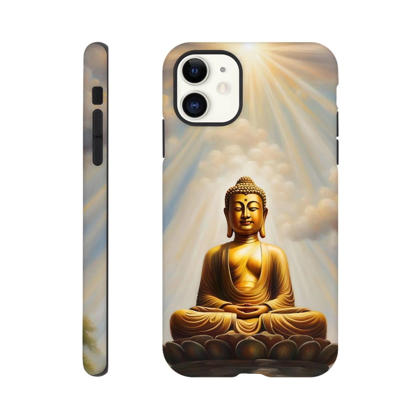 Smartphone-Hülle "Hart" - Buddha - Malerischer Stil, KI-Kunst RolConArt, Spirituelle Vielfalt, iPhone-11