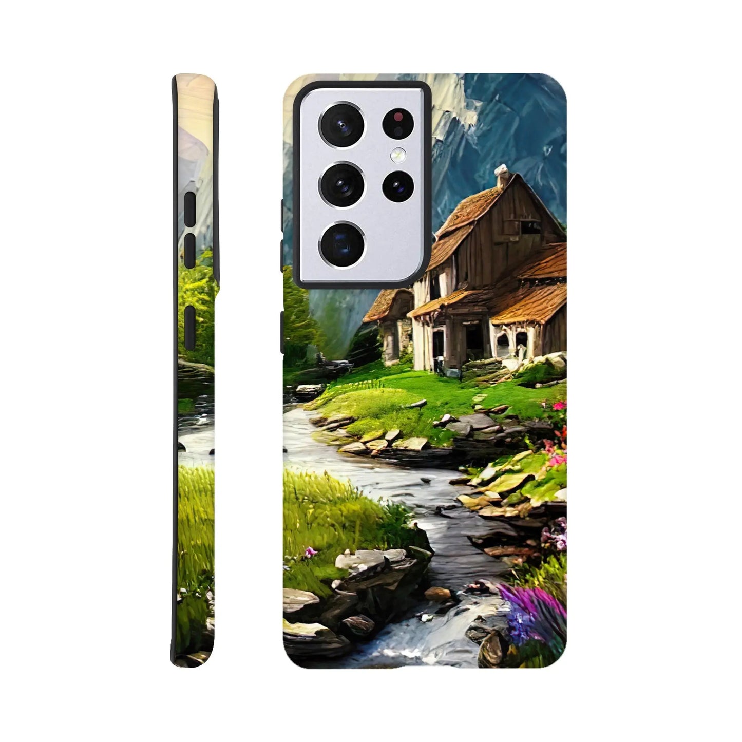 Smartphone-Hülle "Hart" - Berglandschaft - Malerischer Stil, KI-Kunst RolConArt, Landschaften, Galaxy-S21-Ultra