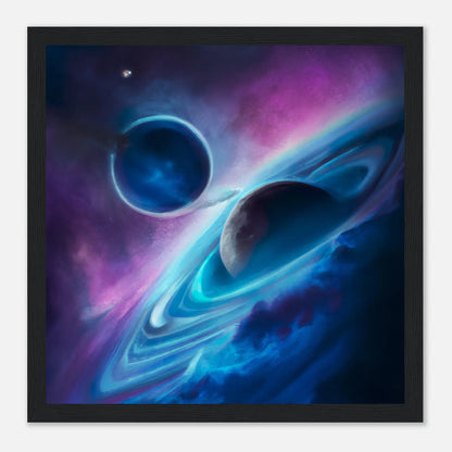 Gerahmtes Premium-Poster - Planet, Weltraum - Digitaler Stil, KI-Kunst - RolConArt, Sci-Fi, 