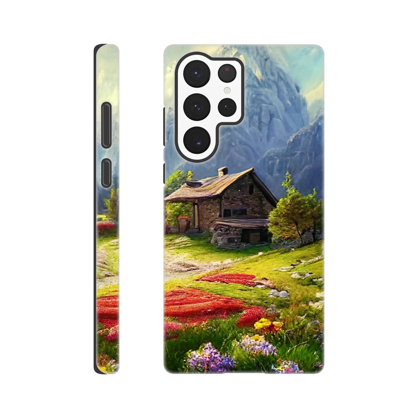 Smartphone-Hülle "Hart" - Berglandschaft - Malerischer Stil, KI-Kunst RolConArt, Landschaften, Galaxy-S22-Ultra