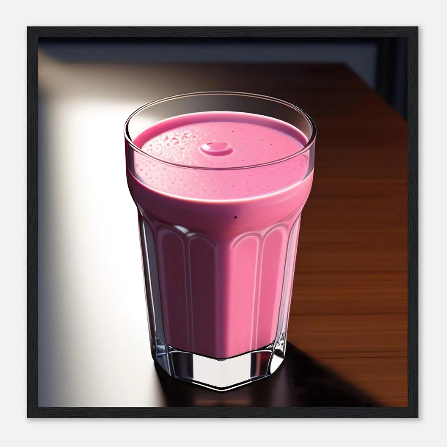 Gerahmtes Premium-Poster - Smoothie im Glas - Foto Stil, KI-Kunst - RolConArt, Kreative Vielfalt, 50x50-cm-20x20-Schwarzer-Rahmen