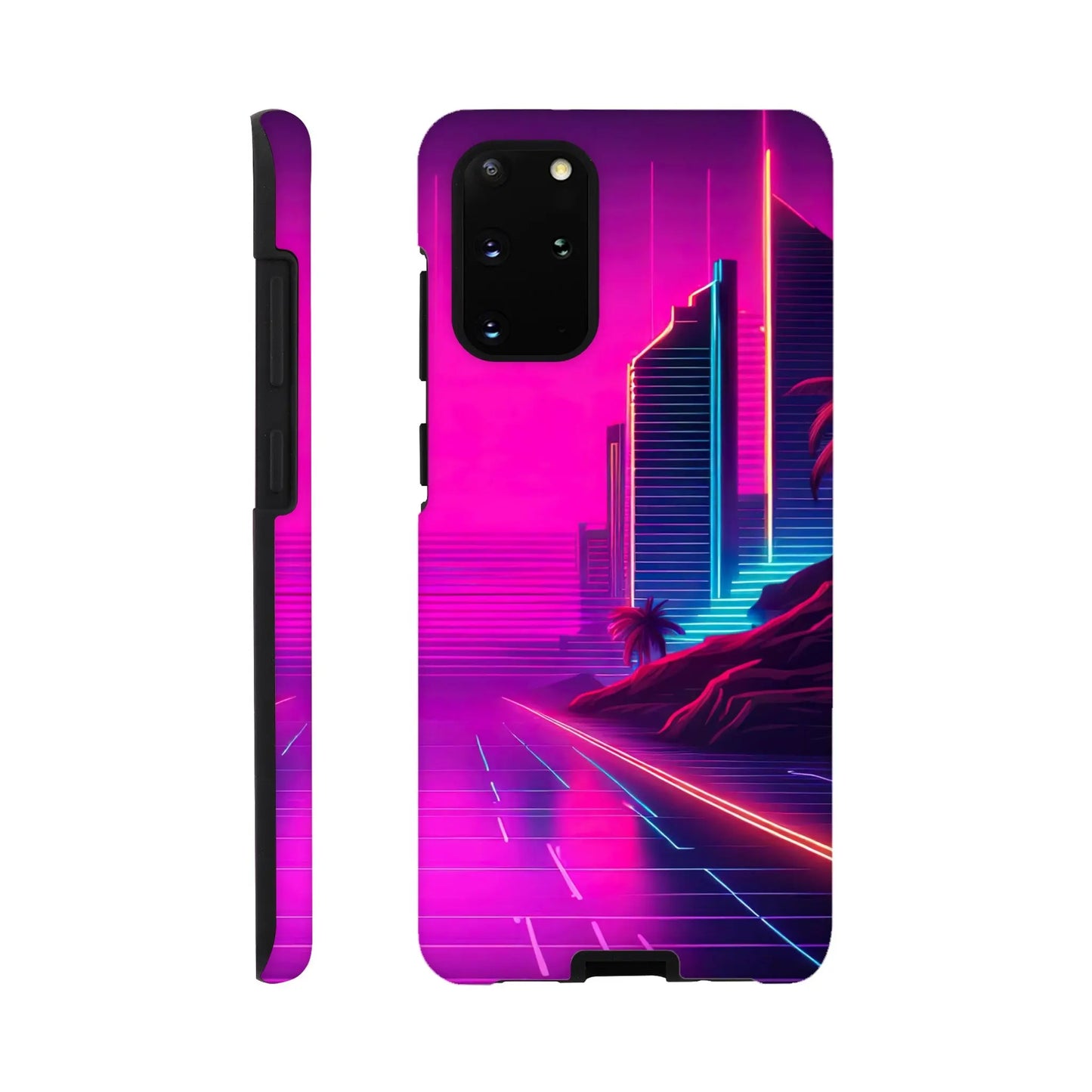 Smartphone-Hülle "Hart" - Stadtlandschaft - Neon Stil, KI-Kunst RolConArt, Neon, Galaxy-S20-Plus