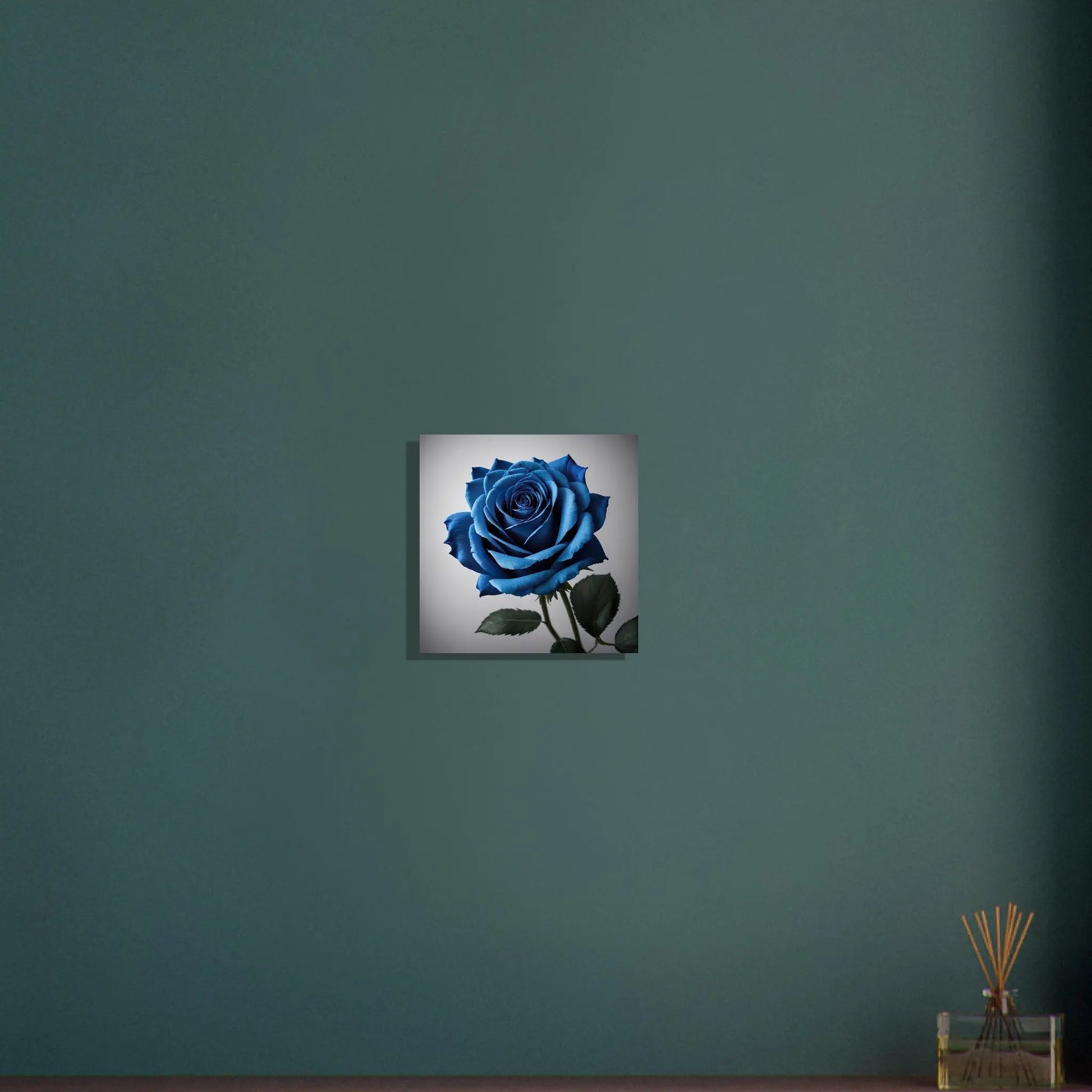 Aluminiumdruck - Blaue Rose - Foto Stil, KI-Kunst - RolConArt, Pflanzen, 30x30-cm-12x12