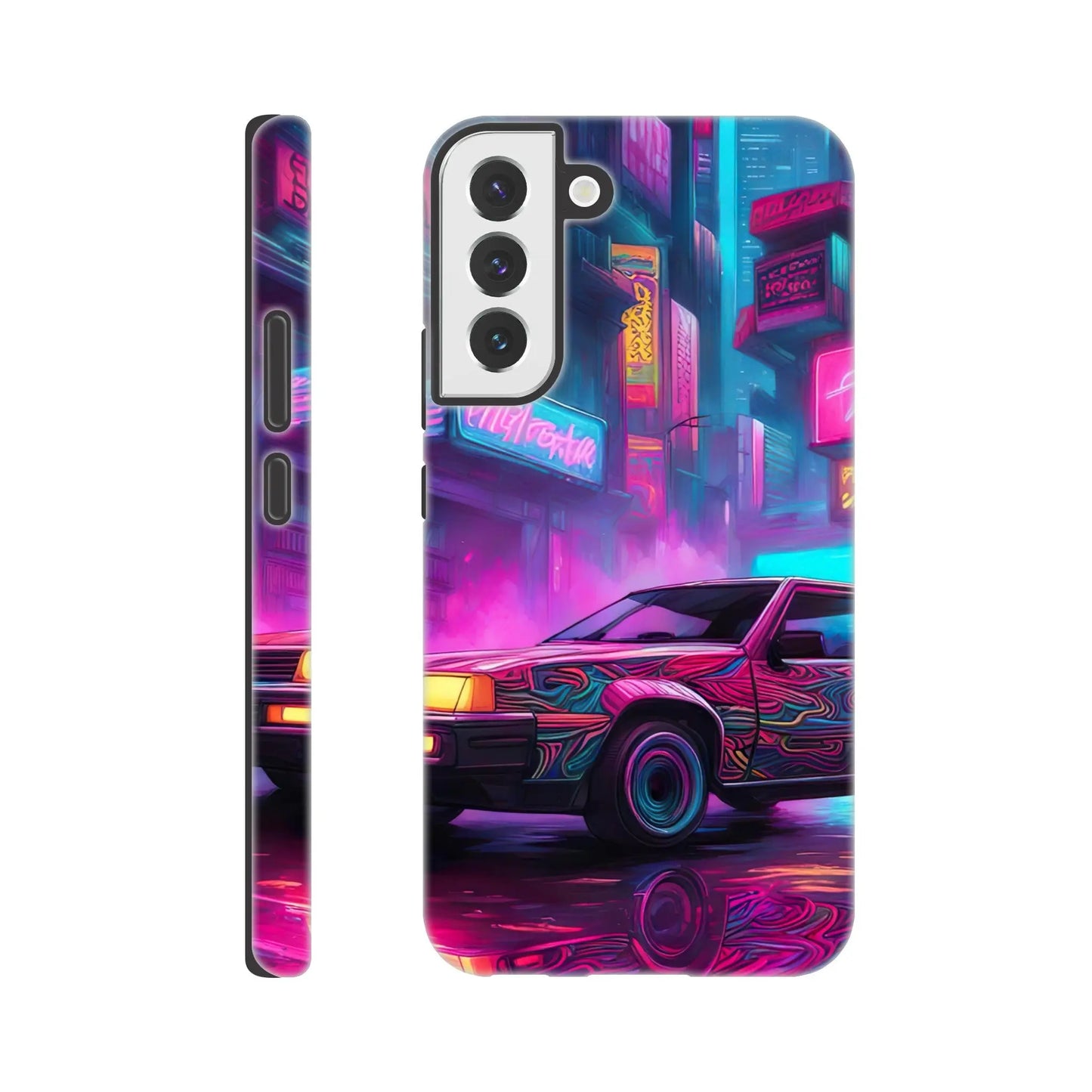 Smartphone-Hülle "Hart" - Retro Auto - Neon Stil, KI-Kunst RolConArt, Neon, Galaxy-S22-Plus