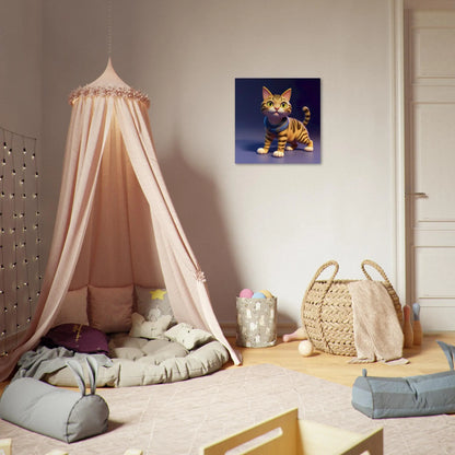 Aluminiumdruck - Niedliche Katze - Kinderbild, 3D-Stil, KI-Kunst RolConArt