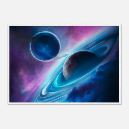 Gerahmtes Premium-Poster - Planet, Weltraum - Digitaler Stil, KI-Kunst - RolConArt, Sci-Fi, 70x100-cm-28x40-Weiß