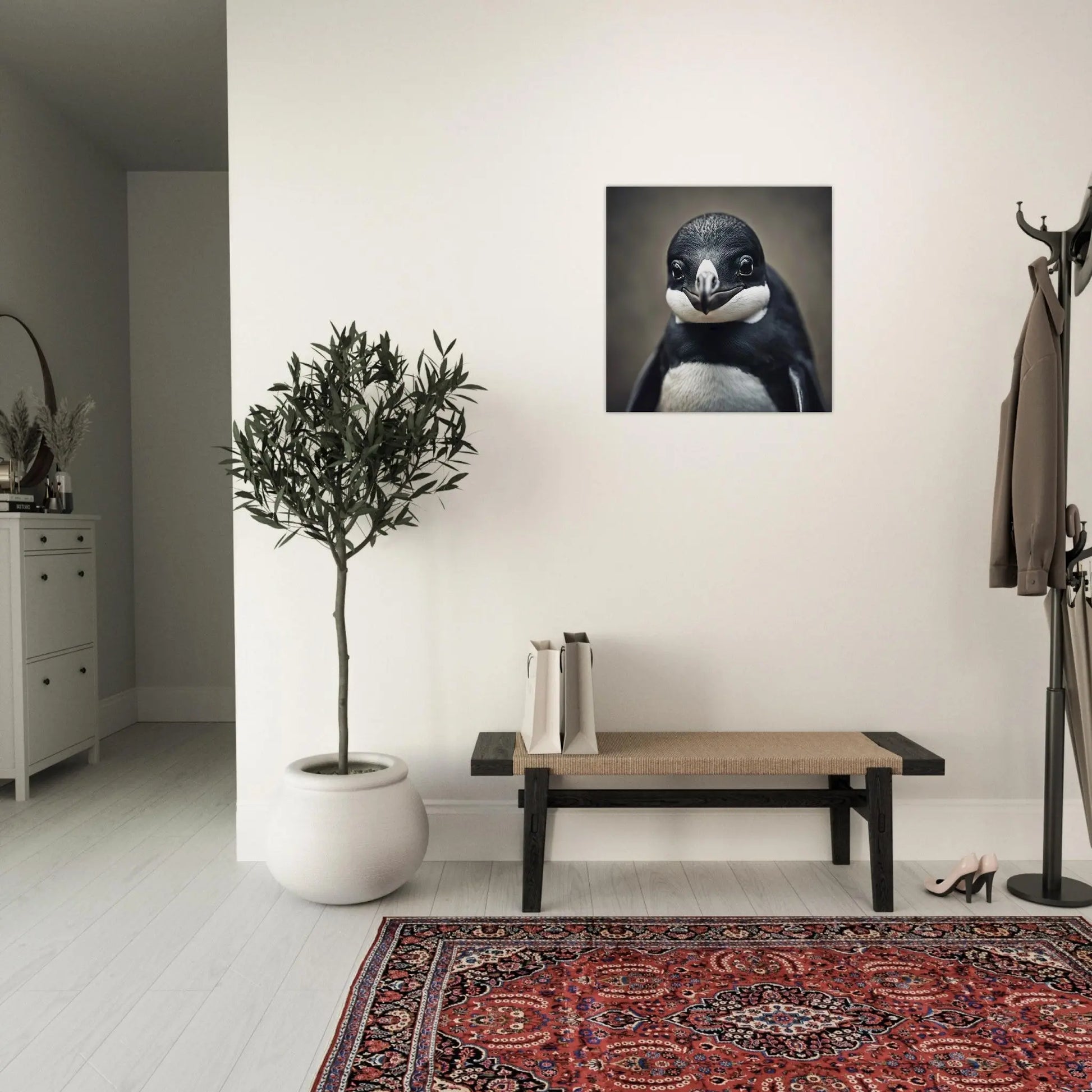 Moderner Forex-Druck - Pinguin - Foto Stil, KI-Kunst RolConArt