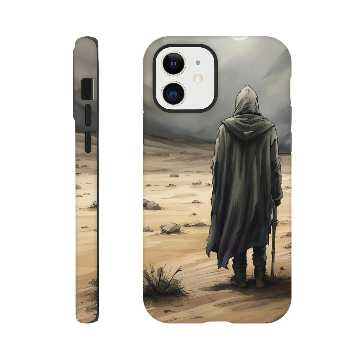 Smartphone-Hülle "Hart" - Wüstenwanderer - Malerischer Stil, KI-Kunst RolConArt, Malerischer Stil - Porträts, iPhone-12