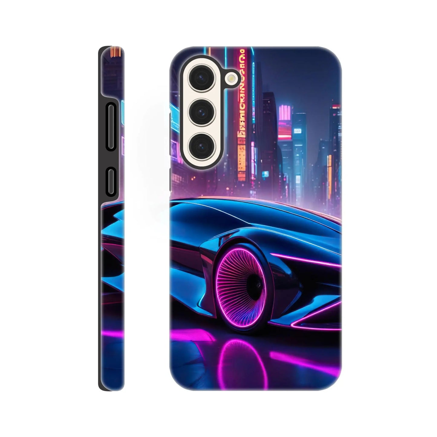 Smartphone-Hülle "Hart" - Futuristisches Auto - Neon Stil, KI-Kunst RolConArt, Neon, Galaxy-S23-Plus