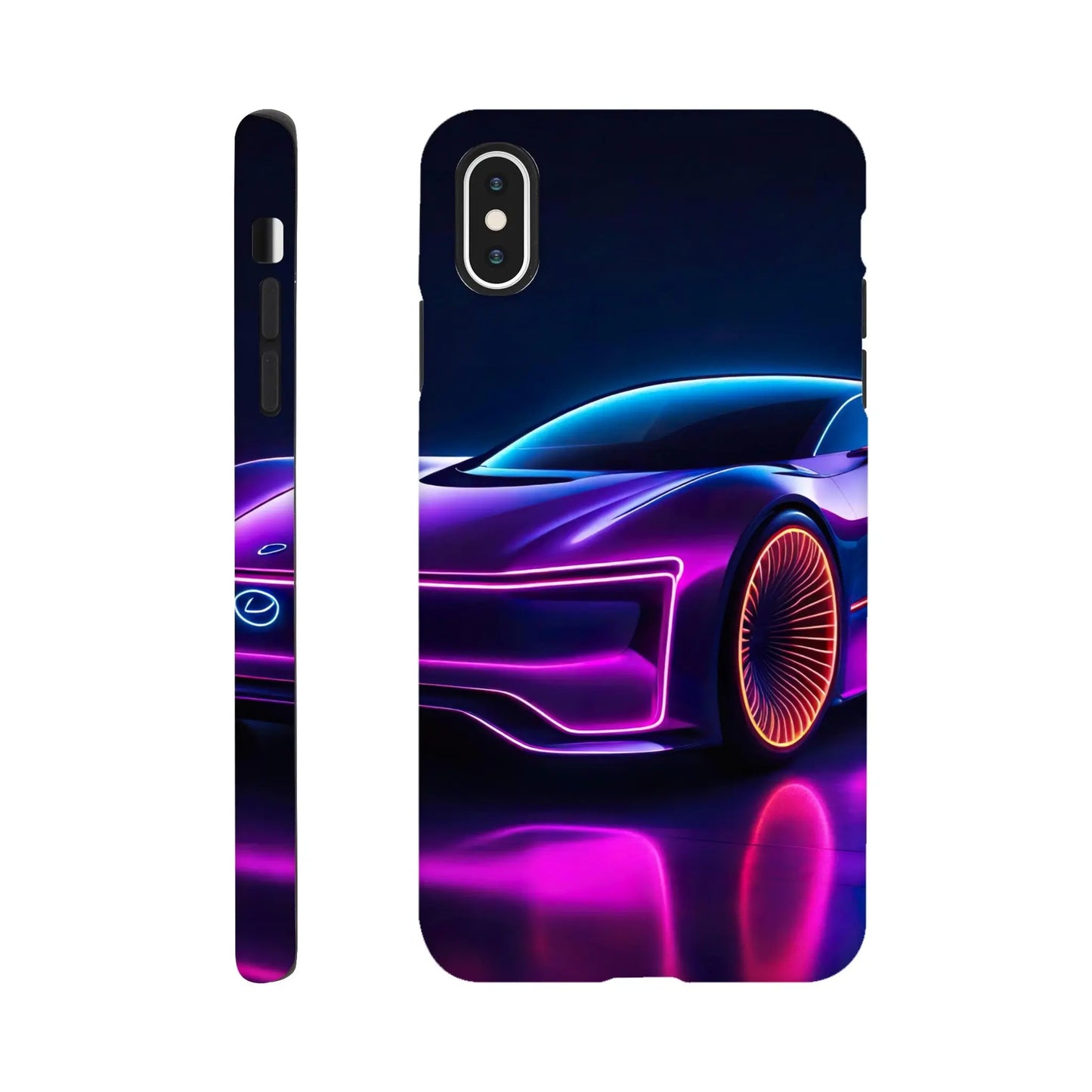 Smartphone-Hülle "Hart" - Futuristisches Auto - Neon Stil, KI-Kunst RolConArt, Neon, iPhone-XS-Max