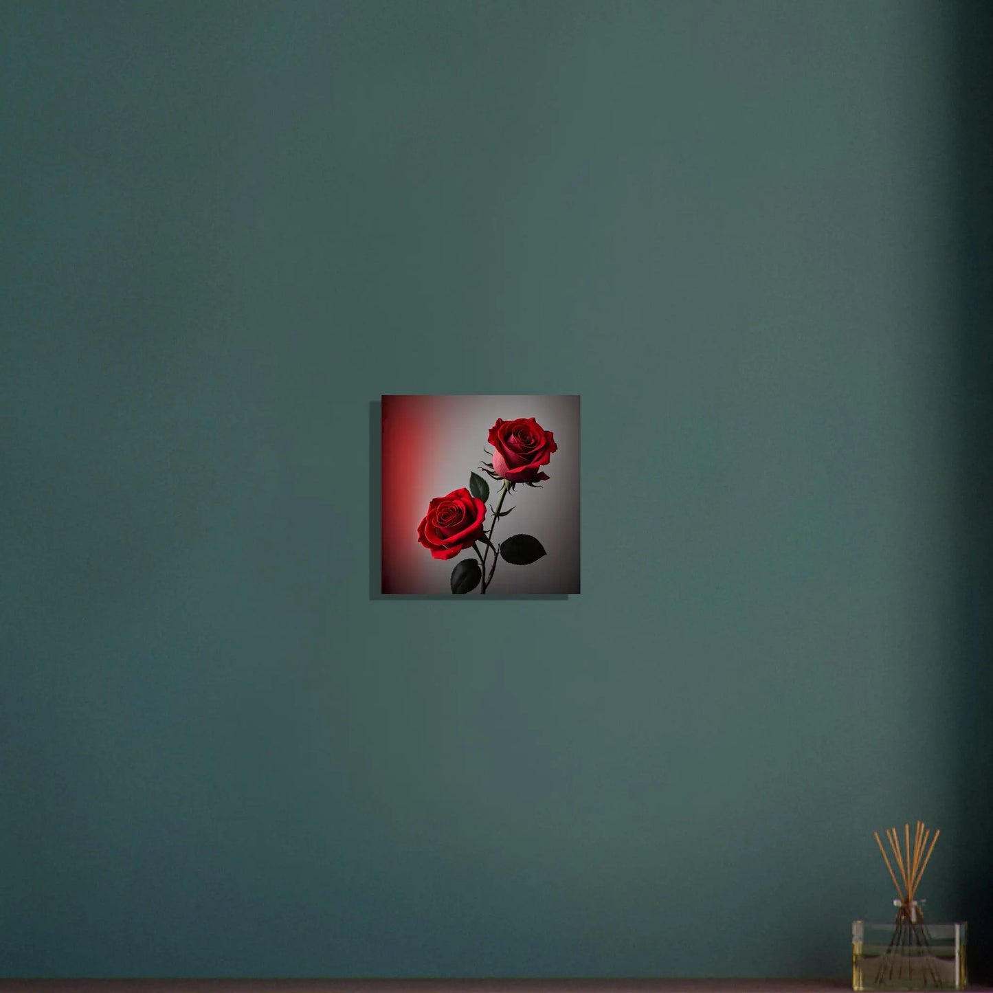 Aluminiumdruck - Rote Rosen - Foto Stil, KI-Kunst - RolConArt, Pflanzen, 30x30-cm-12x12