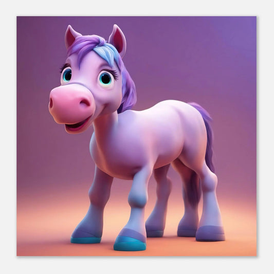 Aluminiumdruck - Pferd - Kinderbild, 3D-Stil, KI-Kunst RolConArt