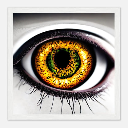 Gerahmtes Premium-Poster - Abstraktes Auge - Foto Stil, KI-Kunst - RolConArt, Fotokunst - Kreative Vielfalt, 30x30-cm-12x12-Weiß