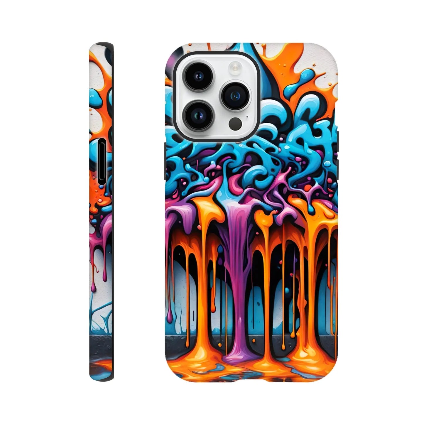 Smartphone-Hülle "Hart" - 3D Graffiti - Splash Art Stil, KI-Kunst RolConArt, Splash Art, iPhone-14-Pro-Max